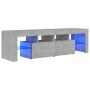 TV stand with LED lights in concrete gray, 140x36.5x40 cm by vidaXL, TV Furniture - Ref: Foro24-804368, Price: 97,28 €, Disco...