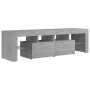 TV stand with LED lights in concrete gray, 140x36.5x40 cm by vidaXL, TV Furniture - Ref: Foro24-804368, Price: 97,28 €, Disco...