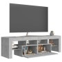 TV stand with LED lights in concrete gray, 140x36.5x40 cm by vidaXL, TV Furniture - Ref: Foro24-804368, Price: 97,28 €, Disco...