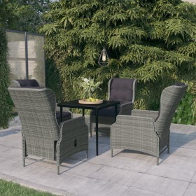 5-Piece Gray Synthetic Rattan Garden Dining Set by vidaXL, Garden sets - Ref: Foro24-3099662, Price: 1,00 €, Discount: %