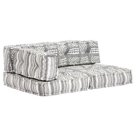 Grau gestreifter Stoffhocker von vidaXL, Kissen für Stühle und Sofas - Ref: Foro24-249425, Preis: 163,99 €, Rabatt: %