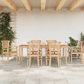 7-piece solid teak wood garden dining set by vidaXL, Garden sets - Ref: Foro24-3155787, Price: 1,00 €, Discount: %