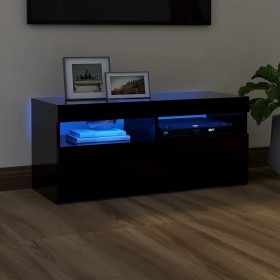 Mueble de TV con luces LED negro 90x35x40 cm de vidaXL, Muebles TV - Ref: Foro24-804383, Precio: 57,77 €, Descuento: %