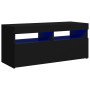 Mueble de TV con luces LED negro 90x35x40 cm de vidaXL, Muebles TV - Ref: Foro24-804383, Precio: 57,99 €, Descuento: %