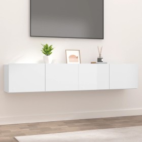 Muebles de TV 2 uds madera ingeniería blanco brillo 80x30x30 cm de vidaXL, Muebles TV - Ref: Foro24-804541, Precio: 88,08 €, ...