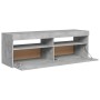 TV stand with LED lights in concrete gray, 120x35x40 cm by vidaXL, TV Furniture - Ref: Foro24-804377, Price: 75,95 €, Discoun...