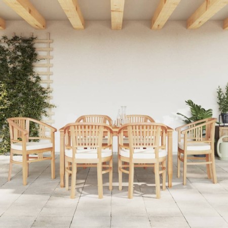 7-piece solid teak wood garden dining set by vidaXL, Garden sets - Ref: Foro24-3155770, Price: 1,00 €, Discount: %