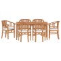 7-piece solid teak wood garden dining set by vidaXL, Garden sets - Ref: Foro24-3155770, Price: 1,00 €, Discount: %