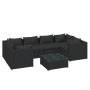 Set de muebles de jardín y cojines 7 pzas ratán sintético negro de vidaXL, Conjuntos de jardín - Ref: Foro24-3101944, Precio:...