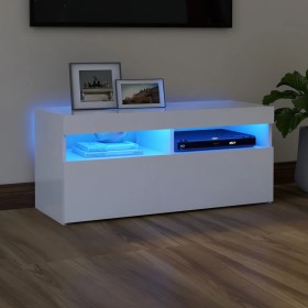 TV stand with white LED lights 90x35x40 cm by vidaXL, TV Furniture - Ref: Foro24-804382, Price: 60,99 €, Discount: %