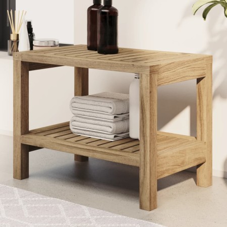 Solid teak wood bathroom side table 60x30x45 cm by vidaXL, Bathroom accessories - Ref: Foro24-340746, Price: 74,43 €, Discoun...