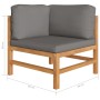 2-Sitzer Gartensofa mit grauen Kissen aus massivem Teakholz von vidaXL, Gartensets - Ref: Foro24-3087207, Preis: 336,99 €, Ra...