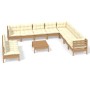 Garden furniture 11 pieces and cushions honey brown pine wood by vidaXL, Garden sets - Ref: Foro24-3096848, Price: 1,00 €, Di...