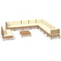 Garden furniture 12 pieces and cushions honey brown pine wood by vidaXL, Garden sets - Ref: Foro24-3096860, Price: 1,00 €, Di...