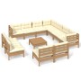 Garden furniture 12 pieces and cushions honey brown pine wood by vidaXL, Garden sets - Ref: Foro24-3096872, Price: 1,00 €, Di...