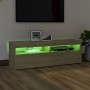 TV cabinet with LED lights Sonoma oak 120x35x40 cm by vidaXL, TV Furniture - Ref: Foro24-804376, Price: 81,61 €, Discount: %