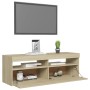 Mueble de TV con luces LED roble Sonoma 120x35x40 cm de vidaXL, Muebles TV - Ref: Foro24-804376, Precio: 81,61 €, Descuento: %