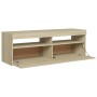 TV cabinet with LED lights Sonoma oak 120x35x40 cm by vidaXL, TV Furniture - Ref: Foro24-804376, Price: 81,61 €, Discount: %