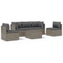 Set de muebles de jardín 6 pzas y cojines ratán sintético gris de vidaXL, Conjuntos de jardín - Ref: Foro24-3157374, Precio: ...