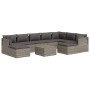 Set de muebles de jardín 10 pzas y cojines ratán sintético gris de vidaXL, Conjuntos de jardín - Ref: Foro24-3157392, Precio:...