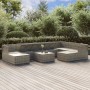 Set de muebles de jardín 10 pzas y cojines ratán sintético gris de vidaXL, Conjuntos de jardín - Ref: Foro24-3157392, Precio:...