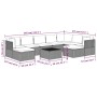 Set de muebles de jardín 10 pzas y cojines ratán sintético gris de vidaXL, Conjuntos de jardín - Ref: Foro24-3157392, Precio:...