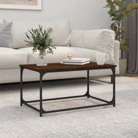 Brown oak wood and iron coffee table 80x50x40 cm by vidaXL, Coffee table - Ref: Foro24-823296, Price: 39,45 €, Discount: %