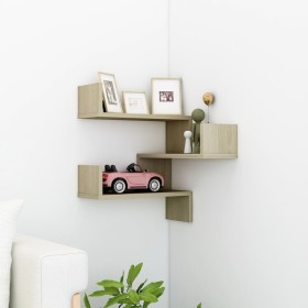 Sonoma oak plywood wall corner shelf 40x40x50 cm by vidaXL, Shelves and shelves - Ref: Foro24-807229, Price: 23,15 €, Discoun...