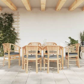 7-piece solid teak wood garden dining set by vidaXL, Garden sets - Ref: Foro24-3155772, Price: 1,00 €, Discount: %