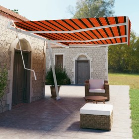 Automatic freestanding awning in orange and brown, 600x350 cm. by vidaXL, Awnings - Ref: Foro24-3069690, Price: 898,99 €, Dis...