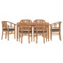 7-teiliges Garten-Esszimmer-Set aus massivem Teakholz von vidaXL, Gartensets - Ref: Foro24-3155772, Preis: 985,40 €, Rabatt: %