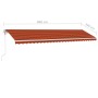 Automatic freestanding awning in orange and brown, 600x350 cm. by vidaXL, Awnings - Ref: Foro24-3069690, Price: 901,64 €, Dis...