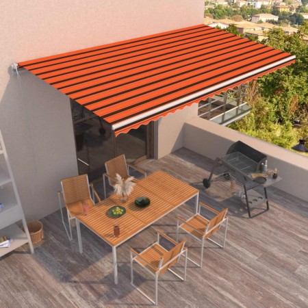 Toldo automático retráctil naranja y marrón 600x350 cm de vidaXL, Toldos - Ref: Foro24-3069050, Precio: 827,76 €, Descuento: %