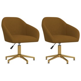 Swivel dining chairs 2 units brown velvet by vidaXL, dining chairs - Ref: Foro24-330608, Price: 136,99 €, Discount: %