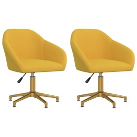 Sillas de comedor giratorias 2 uds terciopelo amarillo de vidaXL, Sillas de comedor - Ref: Foro24-330607, Precio: 146,45 €, D...