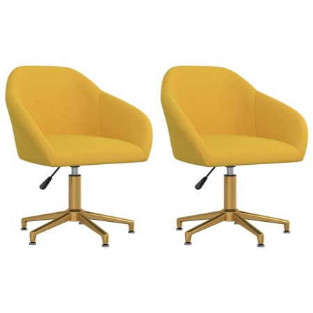 Swivel dining chairs 2 pcs yellow velvet by vidaXL, dining chairs - Ref: Foro24-330607, Price: 146,99 €, Discount: %