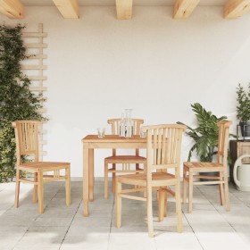 5-piece solid teak wood garden dining set by vidaXL, Garden sets - Ref: Foro24-3155766, Price: 546,36 €, Discount: %