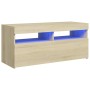 TV-Schrank mit LED-Leuchten Sonoma-Eiche 90x35x40 cm von vidaXL, TV-Möbel - Ref: Foro24-804385, Preis: 59,99 €, Rabatt: %