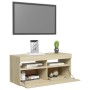 TV-Schrank mit LED-Leuchten Sonoma-Eiche 90x35x40 cm von vidaXL, TV-Möbel - Ref: Foro24-804385, Preis: 59,99 €, Rabatt: %