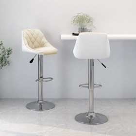 Kitchen stools 2 units cream and white synthetic leather by vidaXL, Kitchen stools - Ref: Foro24-335243, Price: 128,76 €, Dis...