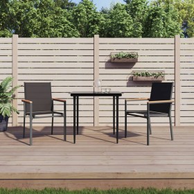 Gartenstühle 2 Stück Textilene und schwarzer Stahl 55x61,5x90 cm von vidaXL, Gartenstühle - Ref: Foro24-364099, Preis: 110,99...