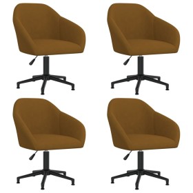 Swivel dining chairs 4 pcs brown velvet by vidaXL, dining chairs - Ref: Foro24-3089680, Price: 266,99 €, Discount: %