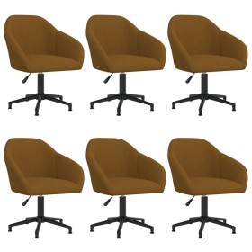 Swivel dining chairs 6 pcs brown velvet by vidaXL, dining chairs - Ref: Foro24-3089691, Price: 396,67 €, Discount: %