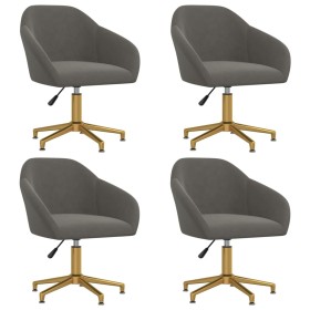 Swivel dining chairs 4 units dark gray velvet by vidaXL, dining chairs - Ref: Foro24-3089706, Price: 289,99 €, Discount: %