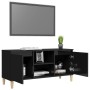 TV cabinet black pine wood legs with gloss 103.5x35x50 cm by vidaXL, TV Furniture - Ref: Foro24-805966, Price: 60,99 €, Disco...