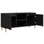 TV cabinet black pine wood legs with gloss 103.5x35x50 cm by vidaXL, TV Furniture - Ref: Foro24-805966, Price: 60,99 €, Disco...