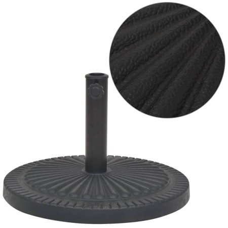 Black round resin parasol base 14 kg by vidaXL, Umbrella bases - Ref: Foro24-43657, Price: 48,99 €, Discount: %