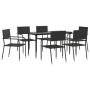 Garden dining set 7 pieces synthetic rattan and black steel by vidaXL, Garden sets - Ref: Foro24-3203275, Price: 293,15 €, Di...