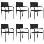 Garden dining set 7 pieces synthetic rattan and black steel by vidaXL, Garden sets - Ref: Foro24-3203275, Price: 293,15 €, Di...