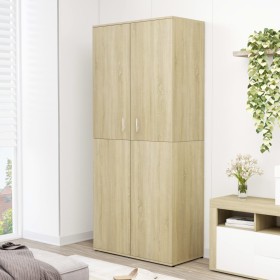 Oak-colored plywood shoe cabinet 80x39x178 cm by vidaXL, Shoe racks and shoe organizers - Ref: Foro24-802861, Price: 159,64 €...